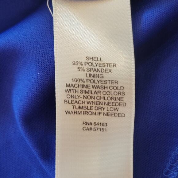 Eliza J Blue Sheath Dress with Cuffed Short Sleeves - Picture 11 of 11